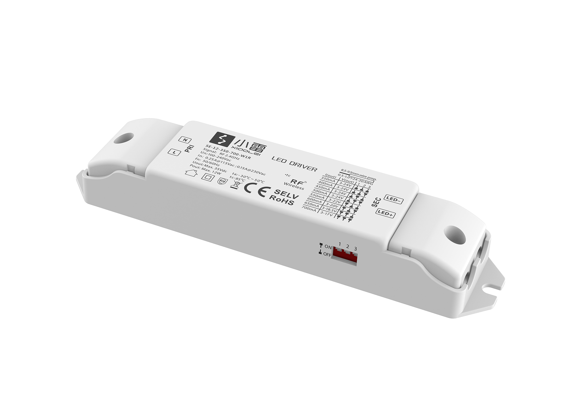 SE-12-350-700-W1R  Ltech Smart home Wireless Dimmablre LED Driver 12W 24Vdc/350-700mA. 0-100% PWM dimming, Over voltage, over load, Over heat and Short circuit protection, IP20.